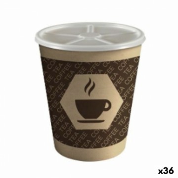 Стакан с крышкой Algon Картон Одноразовые Кафе 36 штук (10 Предметы)