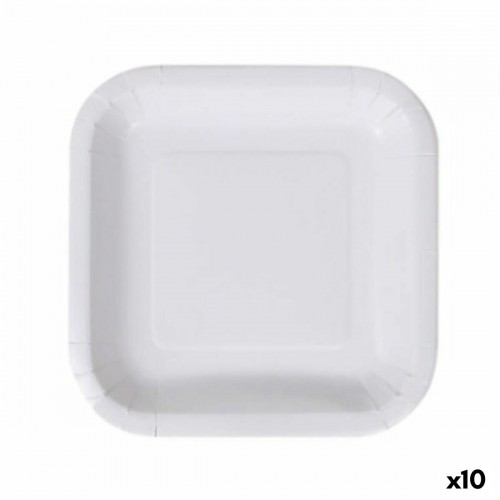 Набор посуды Algon Одноразовые Белый Картон Квадратный 20 cm (10 штук) image 1