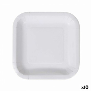 Набор посуды Algon Одноразовые Белый Картон Квадратный 20 cm (10 штук)