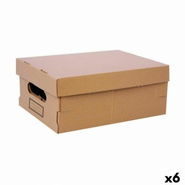 Uzglabāšanas Kaste ar Vāku Confortime Kartons 36,5 x 28,5 x 16,5 cm (6 gb.)