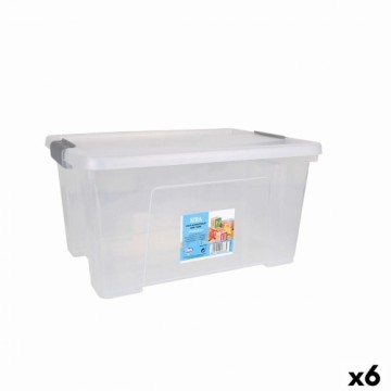 Контейнер для хранения с крышкой Dem Kira Пластик Прозрачный 20 L 40 x 28 x 26 cm (6 штук)