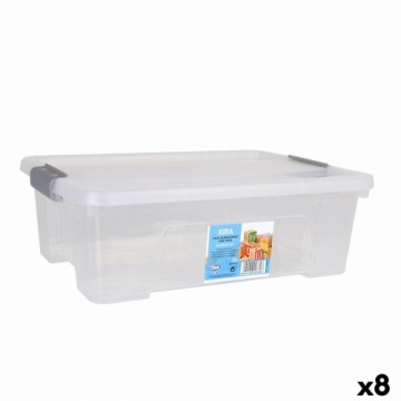 Контейнер для хранения с крышкой Dem Kira Прозрачный Пластик 10 L 40 x 28 x 13 cm (8 штук)