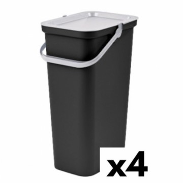 Atkārtoti Pārstrādājamo Atkritumu Tvertne Tontarelli Moda 38 L Balts Melns (4 gb.)