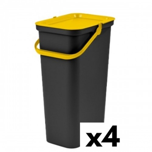 Atkārtoti Pārstrādājamo Atkritumu Tvertne Tontarelli Moda 38 L Dzeltens (4 gb.) image 1