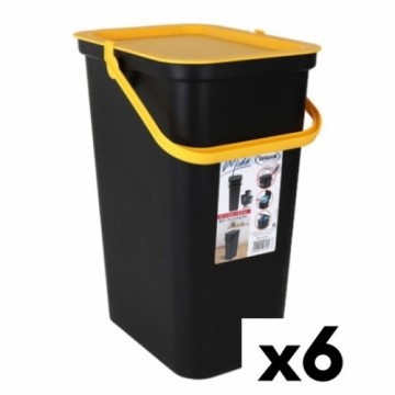 Atkārtoti Pārstrādājamo Atkritumu Tvertne Tontarelli Moda 24 L Dzeltens Melns (6 gb.)