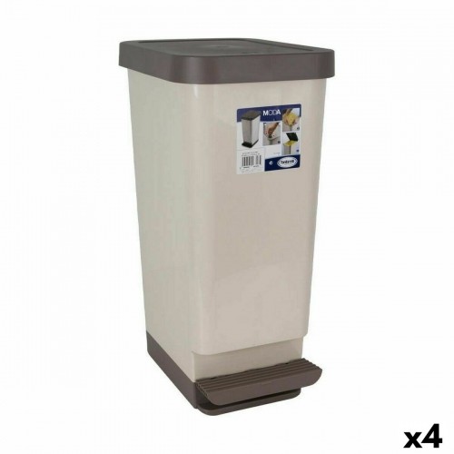 Atkritumu tvertne ar pedāli Tontarelli Moda Brūns (4 gb.) image 1