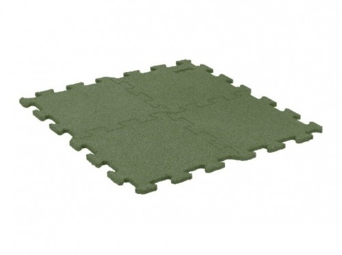 Gumijas grīdu segums PUZZLE sporta zālēm un āra laukumiem 18mm 1000 x 1000 mm, zaļš image 4