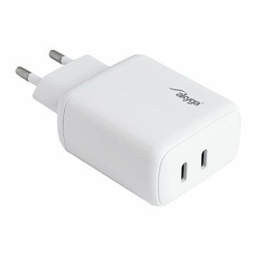 Akyga wall charger AK-CH-19 40W 2x USB-C 20W PD Quick Charge 3.0 5-12V | 1.67-3A white