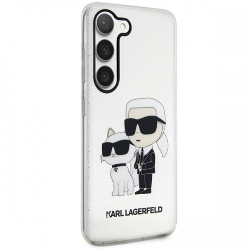 Karl Lagerfeld IML Glitter Karl and Choupette NFT Case for Samsung Galaxy S23 Transparent image 4
