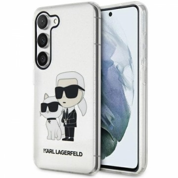 Karl Lagerfeld IML Glitter Karl and Choupette NFT Case for Samsung Galaxy S23 Transparent