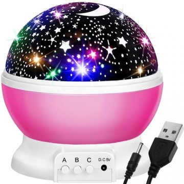 Izoxis Lamp with a battery-operated projector pink 22192 (16835-0)