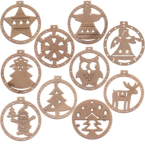 Ruhhy Wooden baubles - 10 pcs (16236-0) image 1
