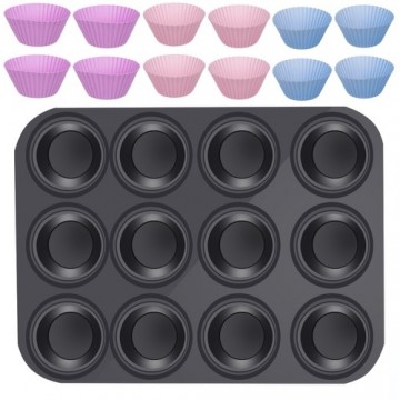 Ruhhy Baking tray + 12 silicone molds (15609-0)