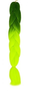Iso Trade Synthetic hair ombre green / neon braids W10344 (14586-0)