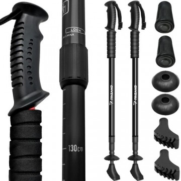 Trizand Black trekking poles + accessories - set of 2 (13815-0)
