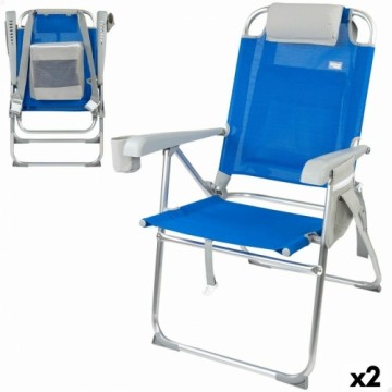 Saliekams Krēsls ar Galvas Balstu Aktive 47 x 99 x 63 cm Zils (2 gb.)