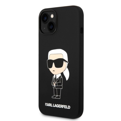 Karl Lagerfeld Liquid Silicone Ikonik NFT Case for iPhone 15 Black image 1