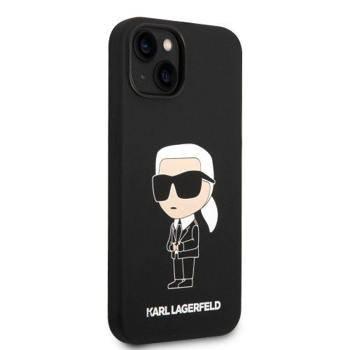 Karl Lagerfeld Liquid Silicone Ikonik NFT Case for iPhone 15 Black image 3