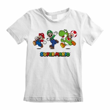 Детский Футболка с коротким рукавом Super Mario Running Pose Белый