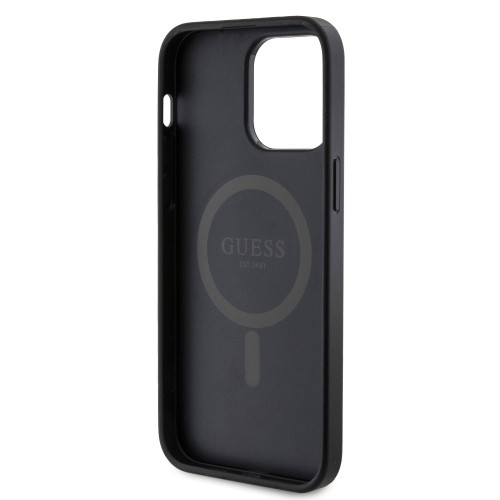 Guess PU Leather 4G Colored Ring MagSafe Case for iPhone 14 Pro Max Black image 5