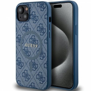 Guess GUHMP15MG4GFRB iPhone 15 Plus | 14 Plus 6.7" niebieski|blue hardcase 4G Collection Leather Metal Logo MagSafe