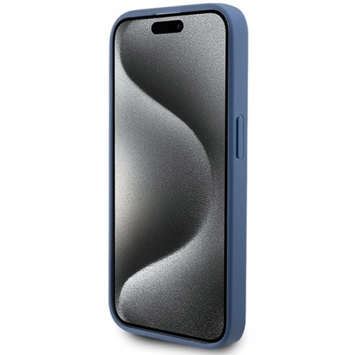 Guess GUHMP15LG4GFRB iPhone 15 Pro 6.1" niebieski|blue hardcase 4G Collection Leather Metal Logo MagSafe image 5