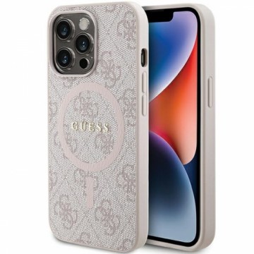 Guess GUHMP13XG4GFRP iPhone 13 Pro Max 6.7" różowy|pink hardcase 4G Collection Leather Metal Logo MagSafe