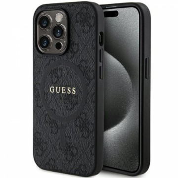 Guess GUHMP13LG4GFRK iPhone 13 Pro | 13 6.1" czarny|black hardcase 4G Collection Leather Metal Logo MagSafe