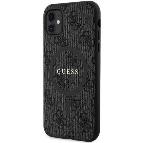 Guess GUHMN61G4GFRK iPhone 11 6.1" | Xr czarny|black hardcase 4G Collection Leather Metal Logo MagSafe image 2