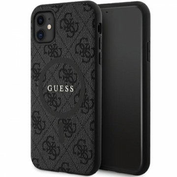 Guess GUHMN61G4GFRK iPhone 11 6.1" | Xr czarny|black hardcase 4G Collection Leather Metal Logo MagSafe