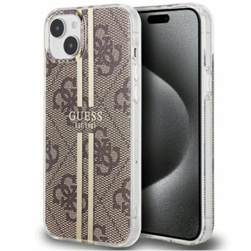 Guess GUHCP15MH4PSEGW iPhone 15 Plus | 14 Plus 6.7" brązowy|brown hardcase IML 4G Gold Stripe