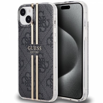 Guess GUHCP15MH4PSEGK iPhone 15 Plus | 14 Plus 6.7" czarny|black hardcase IML 4G Gold Stripe