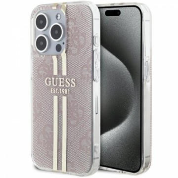 Guess GUHCP14XH4PSEGP iPhone 14 Pro Max 6.7" różowy|pink hardcase IML 4G Gold Stripe