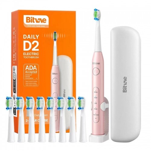 Bitvae Sonic toothbrush with tips set, holder and case D2 (pink) image 1
