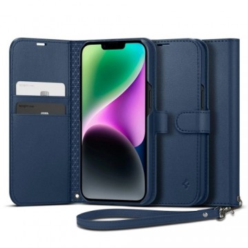 Apple Spigen Wallet S Leather Flip Wallet for iPhone 14 Blue