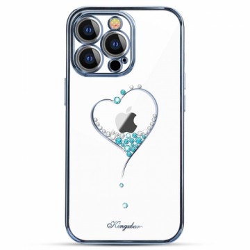 Kingxbar Wish Series silicone case with crystals for iPhone 15 Pro Max - blue