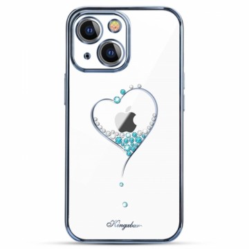 Kingxbar Wish Series silicone case with crystals for iPhone 15 - blue