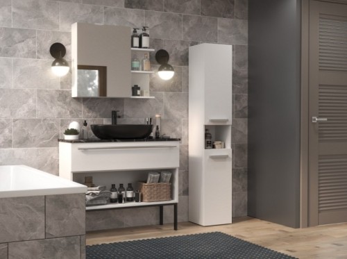 Top E Shop Bathroom cabinet NEL III 31x30x174 cm, matt white image 5