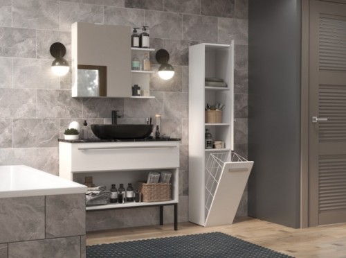 Top E Shop Bathroom cabinet NEL IV 31x30x174 cm, white, glossy image 4