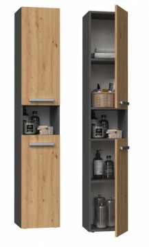 Top E Shop Topeshop NEL I ANT/ART bathroom storage cabinet Graphite, Oak