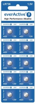 Mini alkaline batteries everActive G3 LR736 LR41 10 pcs
