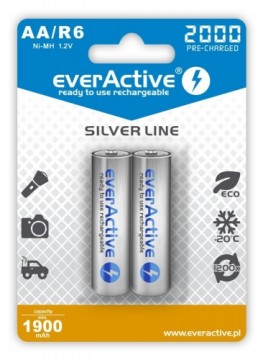 Rechargeable batteries everActive Ni-MH R6 AA 2000 mAh Silver Line - 2 pieces