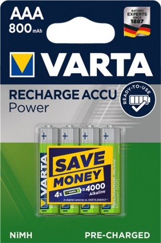 VARTA HR03 AAA Recharge Accu Power 800 mAh 56703 Rechargeable batteries 4 pc(s) Green image 1