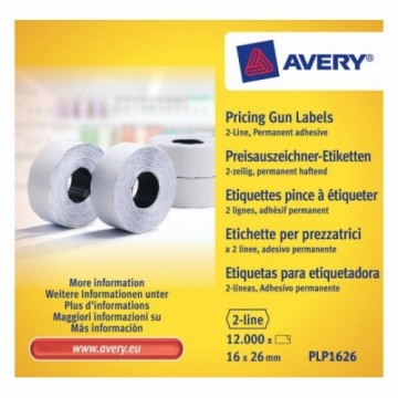 Avery Zweckform Avery PLP1626 self-adhesive label Price tag Permanent White 12000 pc(s)