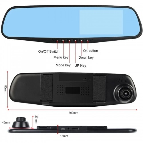 OEM Car Dash Cam DVR-01 Mirror 5,0 inches + rear camera image 3