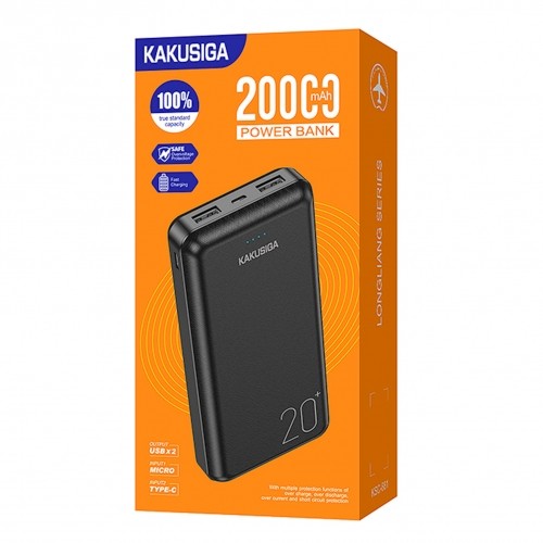 KAKUSIGA KSC-881 power bank 20000mAh | 2 x USB melns image 1