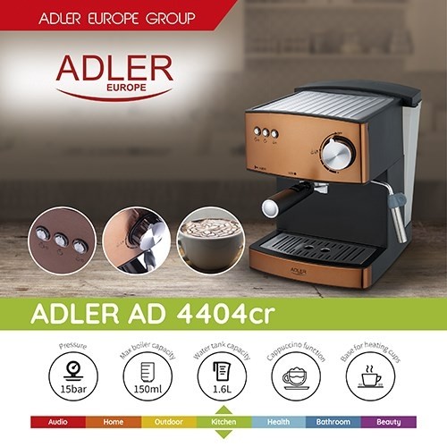 Adler AD 4404cr Combi coffee maker 1.6 L Semi-auto image 2