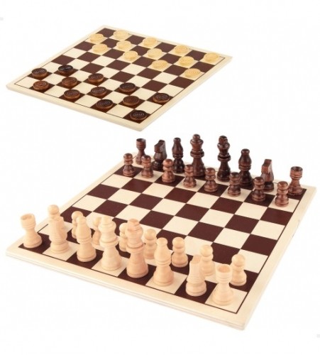 Color Baby Galdā spēle Šahs un dambrete (koka) CB49349 image 1