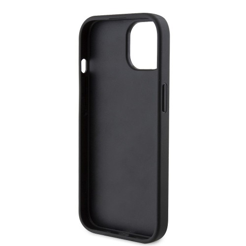 Guess PU Leather 4G Triangle Metal Logo Case for iPhone 15 Black image 4