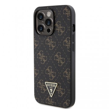 Guess PU Leather 4G Triangle Metal Logo Case for iPhone 13 Pro Black